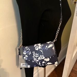 Navy & White Bass Cross Body Purse/wristlet Wallet